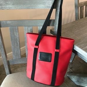 Lacoste Red Bucket Logo Tote
